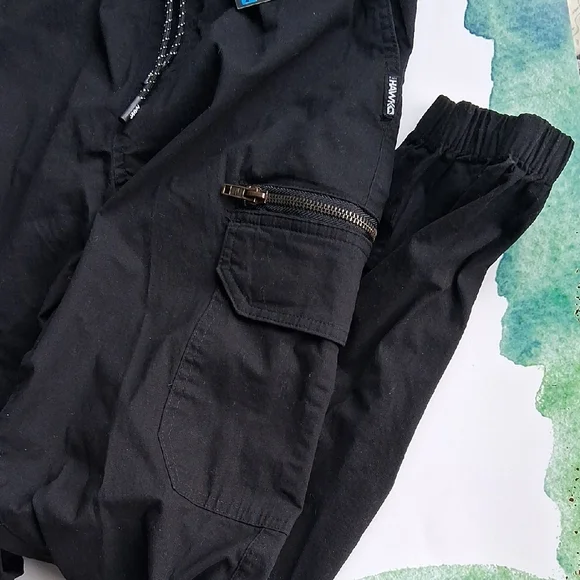 HAWK Black Cargo Pants with Zipper Pocket - Picture 3 of 4